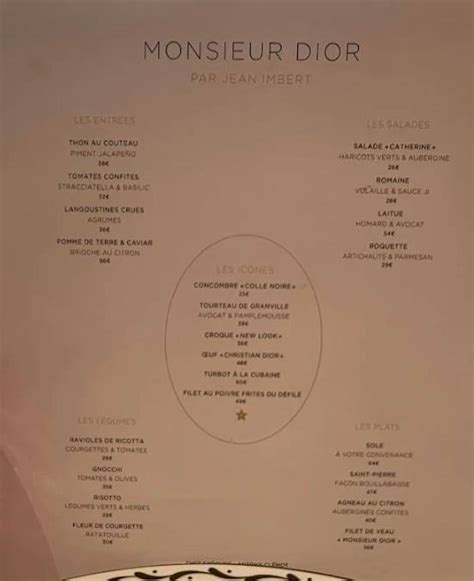 paris dior restaurant|dior restaurant paris menu.